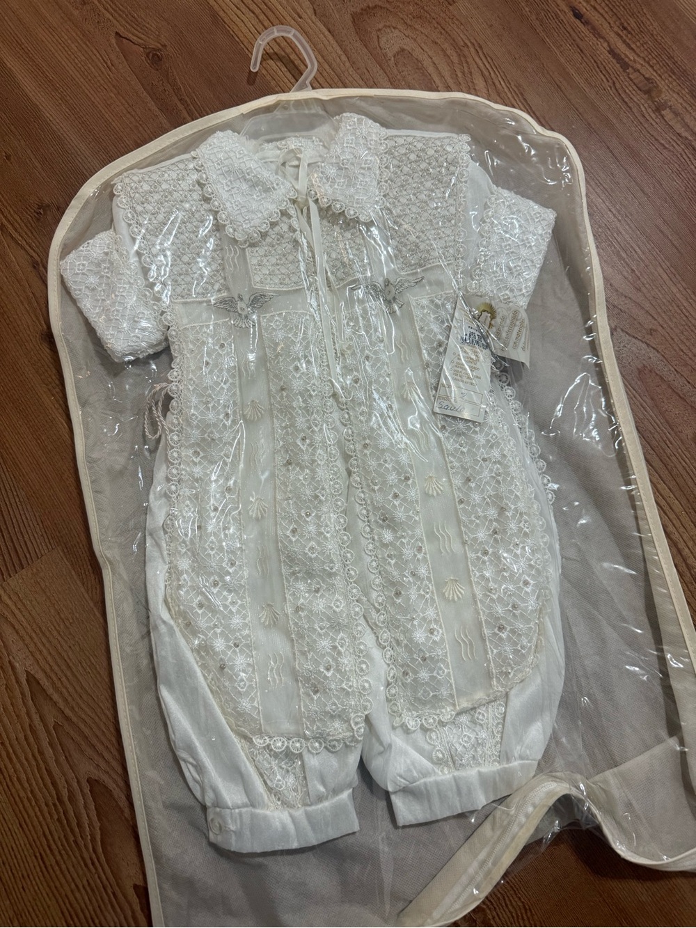 Heirloom White Lace Baby Christening Romper